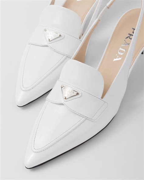 prada leather slingbacks|Prada slingback heels white.